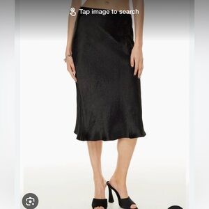 Babaton Slip satin skirt black size 8